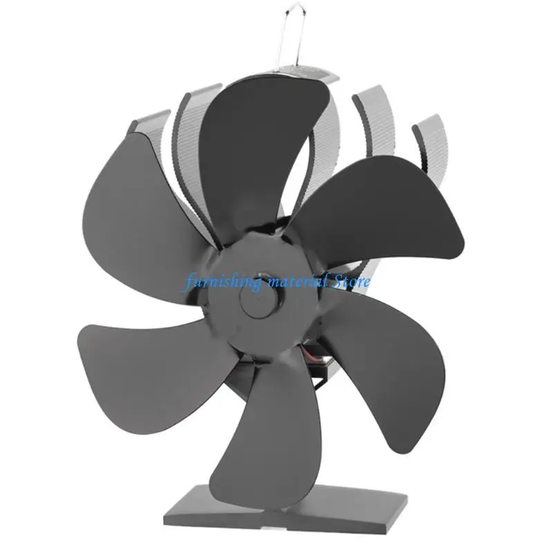 

Y5GD Efficient Stove Fan 6 Heat Powered Stove Fan with Thermometer Saving Efficiently for Home
