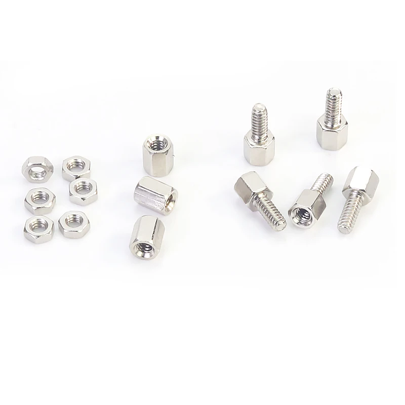 30pcs DB9 Head Fixing Screw Nuts English Motherboard Hex Screws Hexagonal Serial Parallel DB Connector Screw Nut