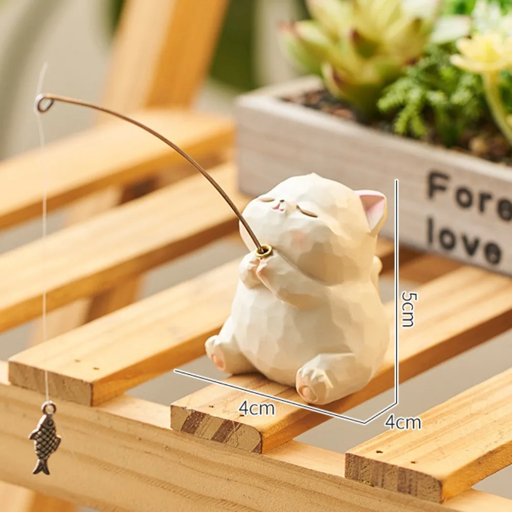 

Resin Animal Fishing Ornaments Handmad Desk Ornament Screen Animal Model Cartoon Crafts Computer Monitor Decorations