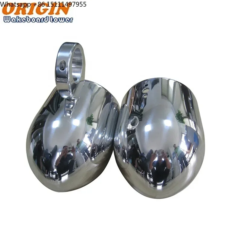 Pair of Twin Black Coated Bullet Speaker Pods With Marine Speaker Installed