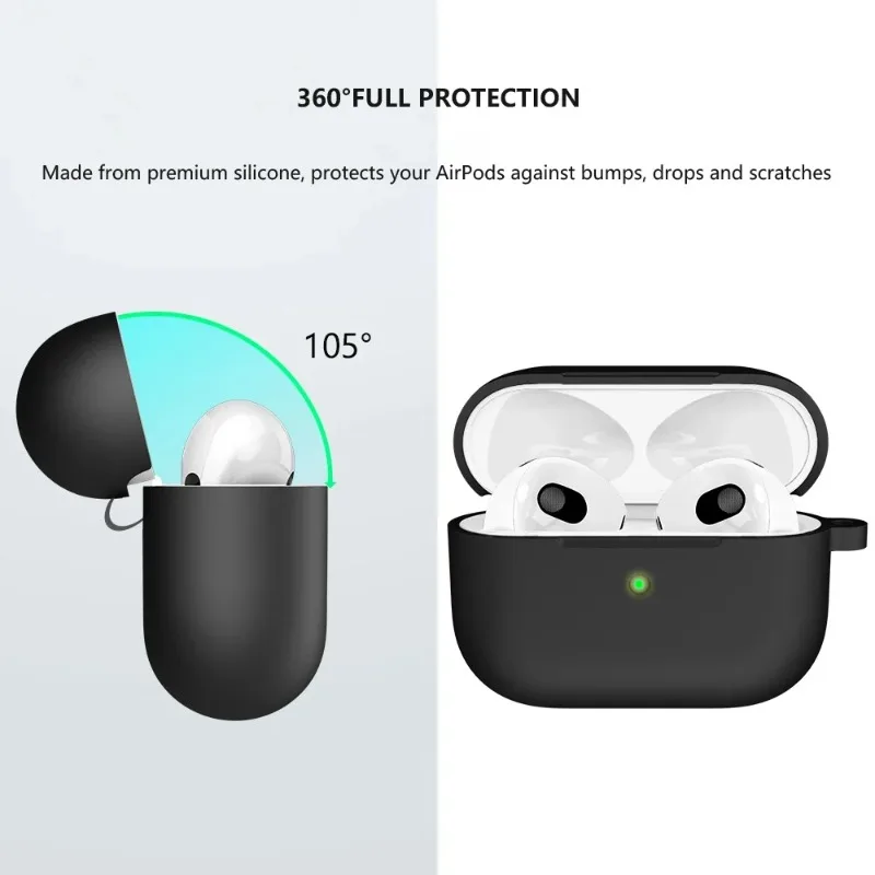 2025 Apple AirPods Pro 3 (6th Gen) Case – 2.5mm Thick Silicone Shockproof Drop-Resistant Earphone Accessory
