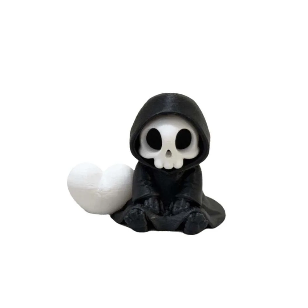 Spooky Car Decor PLA Skeleton Figurine Chibi Black Halloween Miniature Cute Detailed 3D Printed Holiday Gift