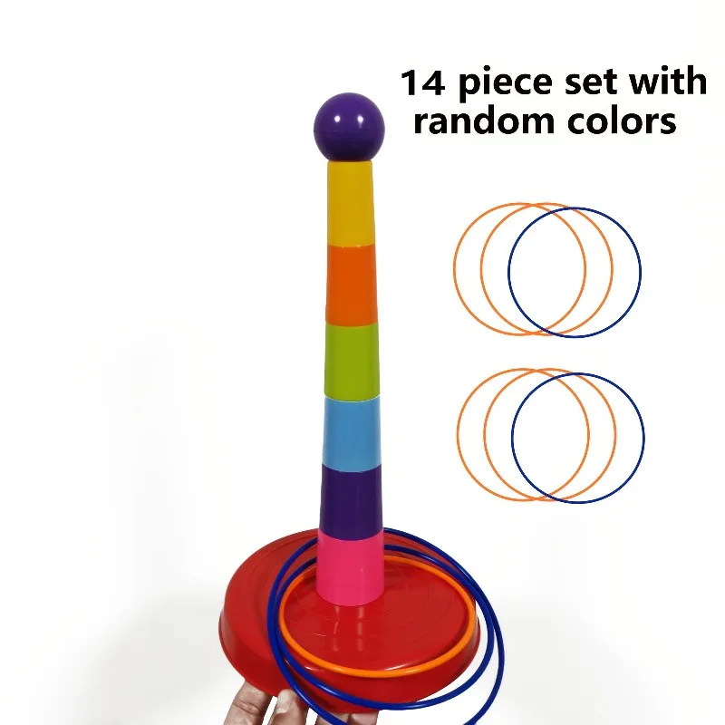 1set Colorful Hoop Game Set - Outdoor Throwing Rings for Kids, Family Party Games, Halloween/Christmas Gift