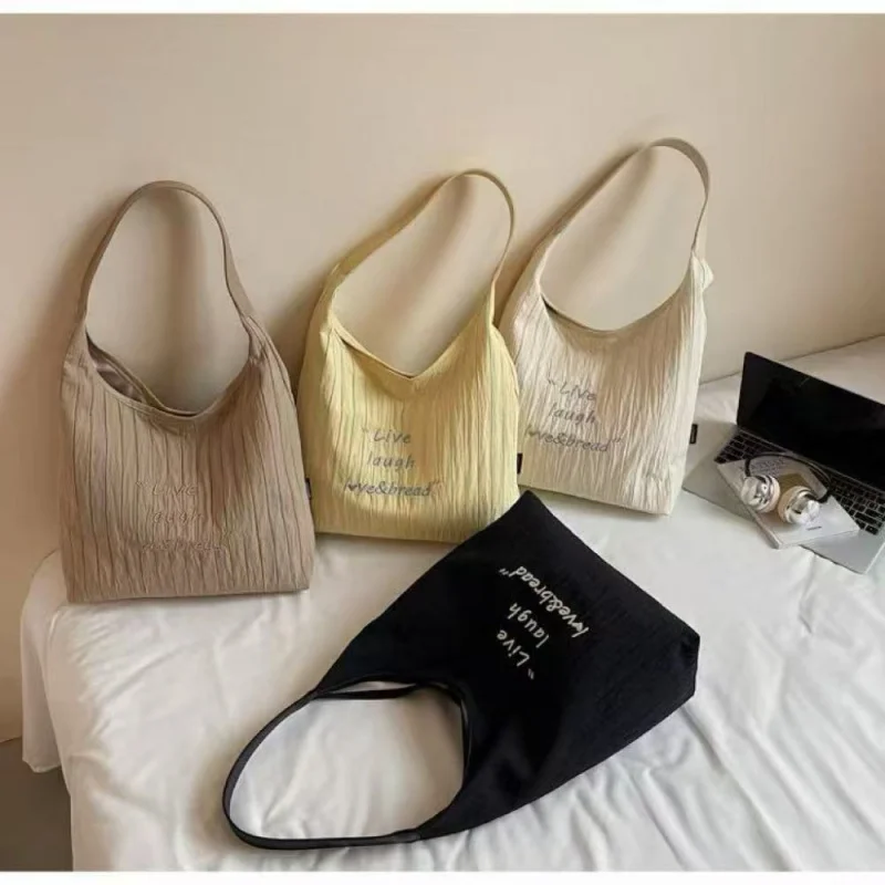 

Women's Shoulder Bag High - end Sense Unique Ins Lazy Style Tote Bag for Commuting Versatile Cream Color Handbag
