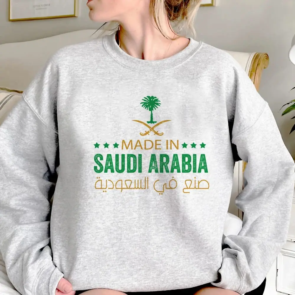 

Kingdom of Saudi Arabia Hoodies Women Fleece Japanese Tracksuit Female Aesthetic Hood Winter Clothes Women