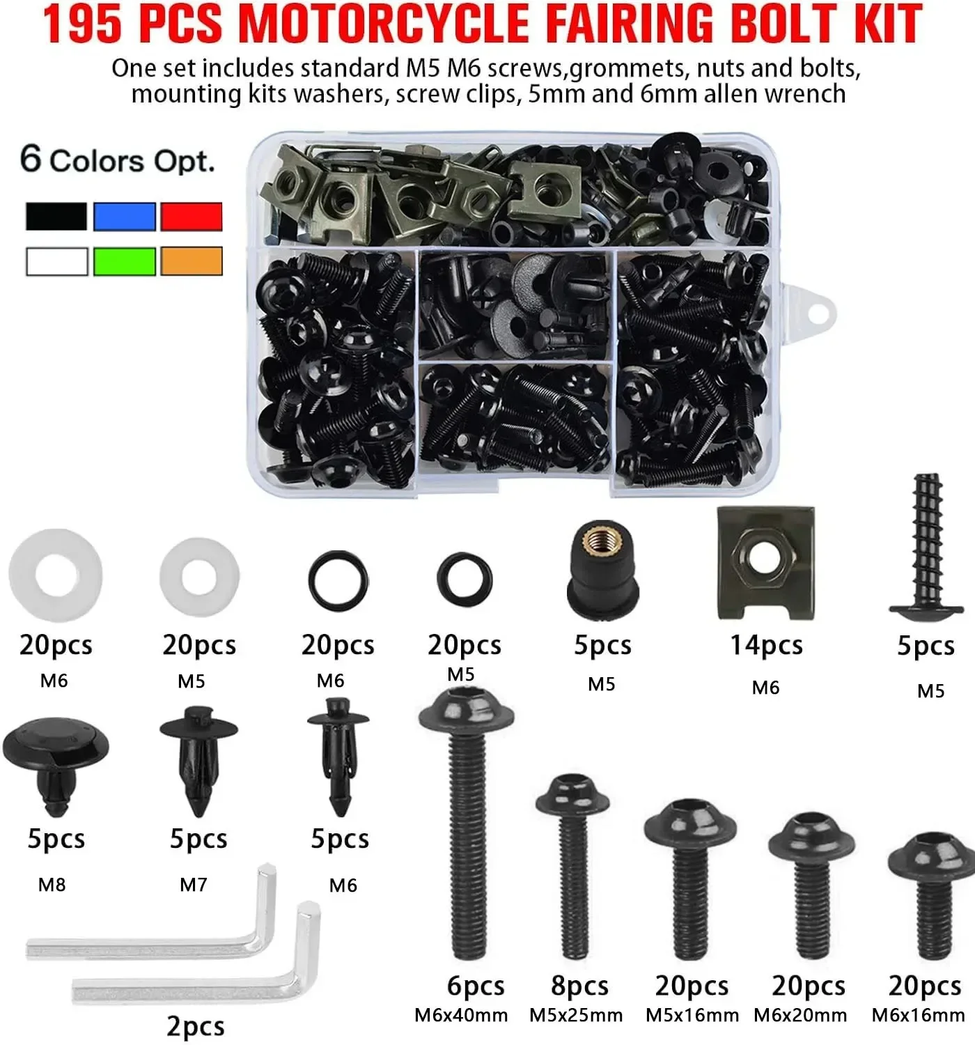 For Honda CRF1000L AFRICA TWIN CRF 1000L ST1100 PAN EUROPEAN ST1300 Motorcycle Fairing Bolts Screws Kit Nut Clips