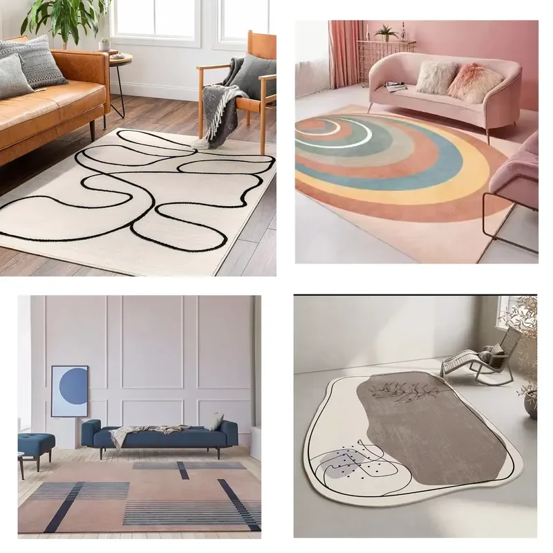 Non-Slip Brands Modern Design Wool Silk Viscose Handmade Rugs Living Room Large Carpet for Home