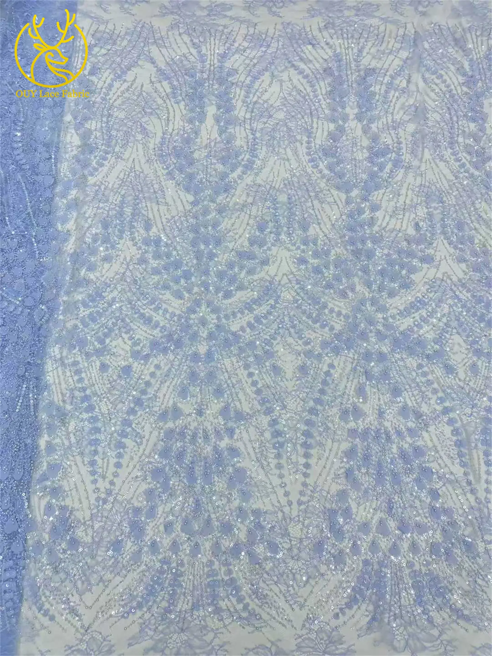 Eleganter Nigerianischer Bestickter Pailletten-Spitzenstoff 2026 Hochwertiger Afrikanischer Französischer Perlen-Spitzenstoff für Damenkleider Nähen – Detail 18