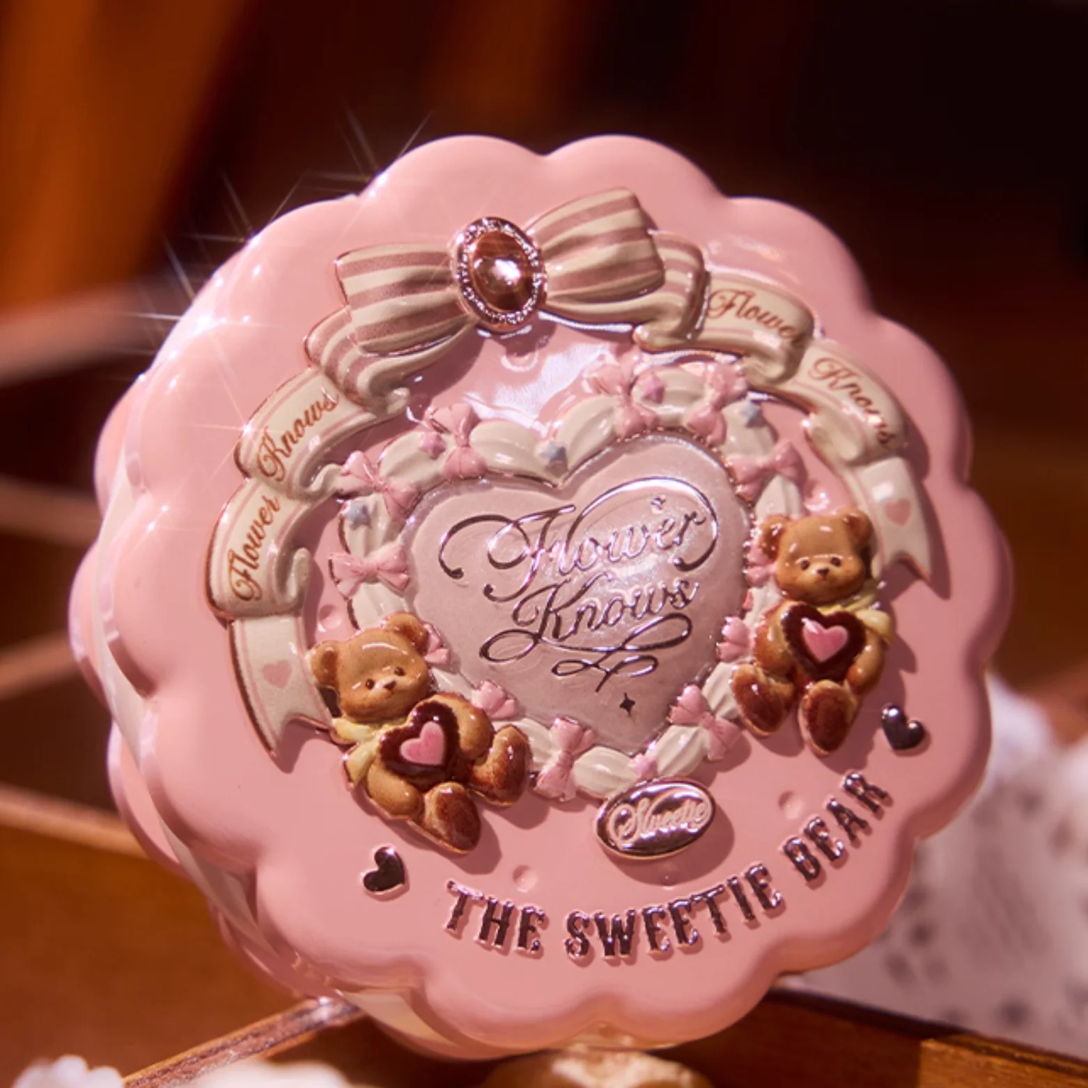 Flower Knows Sweetie Bear Collection blush soie Satin aspect naturel maquillage du visage cosmétiques originaux