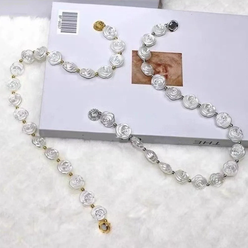 2 PCS Flower Shell Curtain Tieback Elegant Beautifully Rose Curtains Tie Rope Sweet Pearl Curtain Magnetic Buckle Home