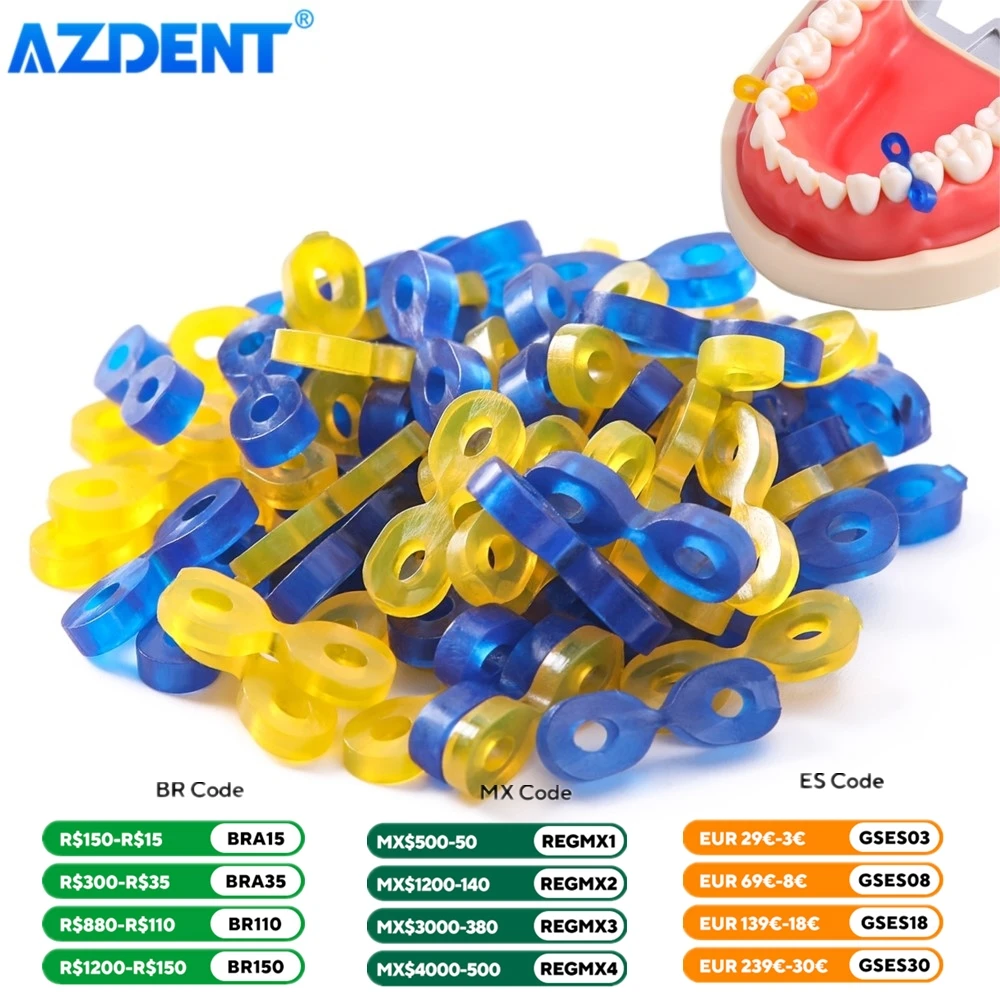 60pcs/Pack Dental Elastic Rubber Fixing Wedges AZDENT Flexible Interdental Wedge Matrix Matrices Dam Composite Dentistry