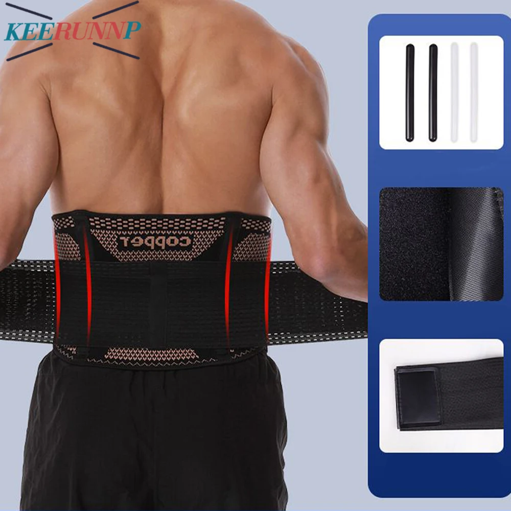 

1PCS Copper Adjustable Rapid Relief Back Brace, Lower Back Pain, Herniated Disc,Sciatica,with Lumbar Support – For home and work