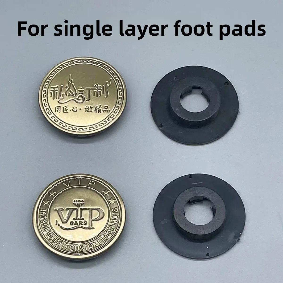 Universal Car Floor Mats Anti Slip Removable Metal Snap Fastener Double Layer Leather Trim