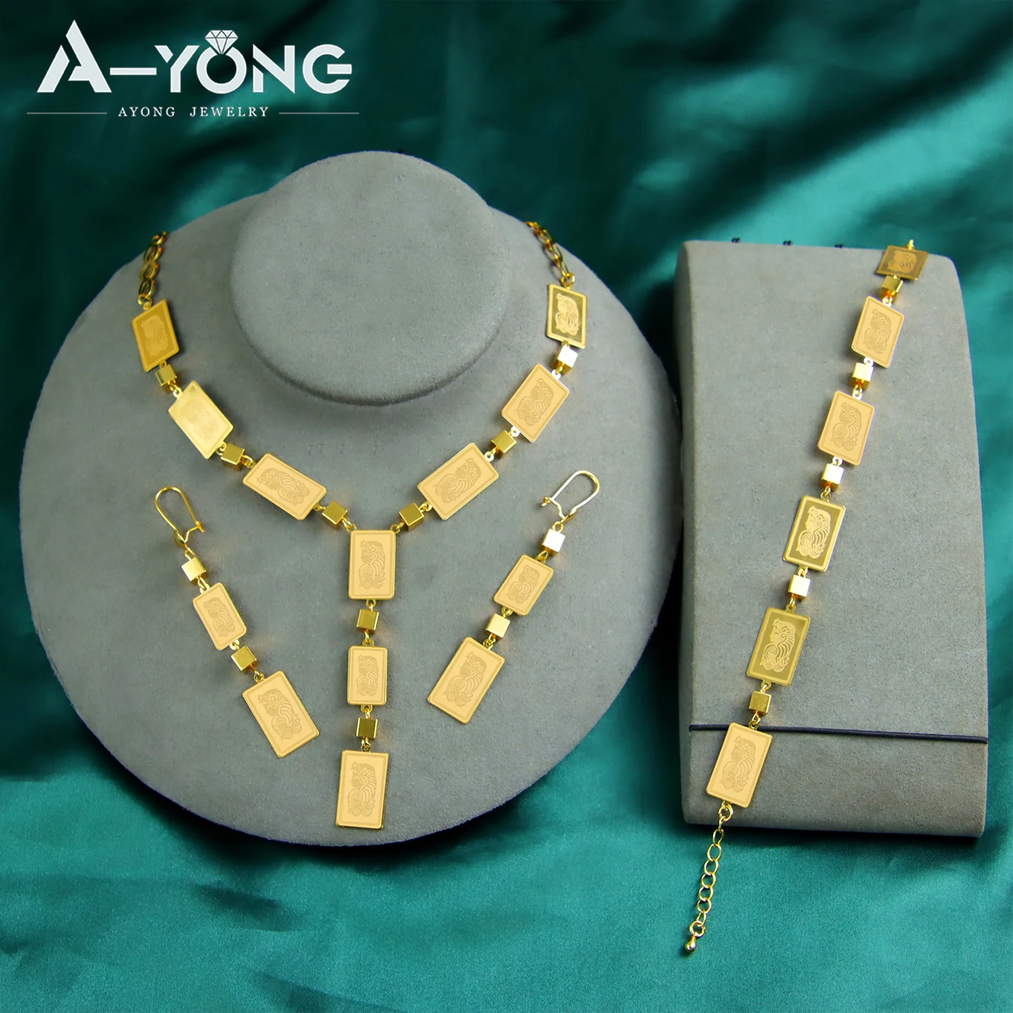 Arabisches Quasten-Blumenschmuckset, 24k vergoldet, elegante Zirkonia-Schmetterlingskette, Armband, Ohrringe, nigerianischer Hochzeitsschmuck – Detail 4