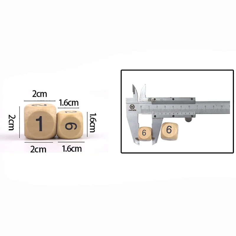 10 adet/takım 1-6 Dijital Zar 1.6/2.0 cm Zar Seti Ahşap 6 Taraflı Zar Kurulu Oyun Aksesuarı