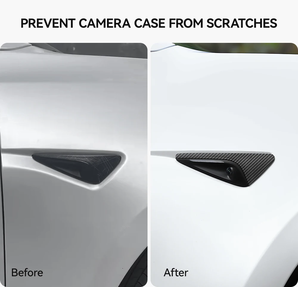 YZ Für Tesla Modell 3/Y Highland Juniper Seite Kamera Carbon Faser Schutz Abdeckung Blatt Bord Schutz Aufkleber Dekor – Detail 2