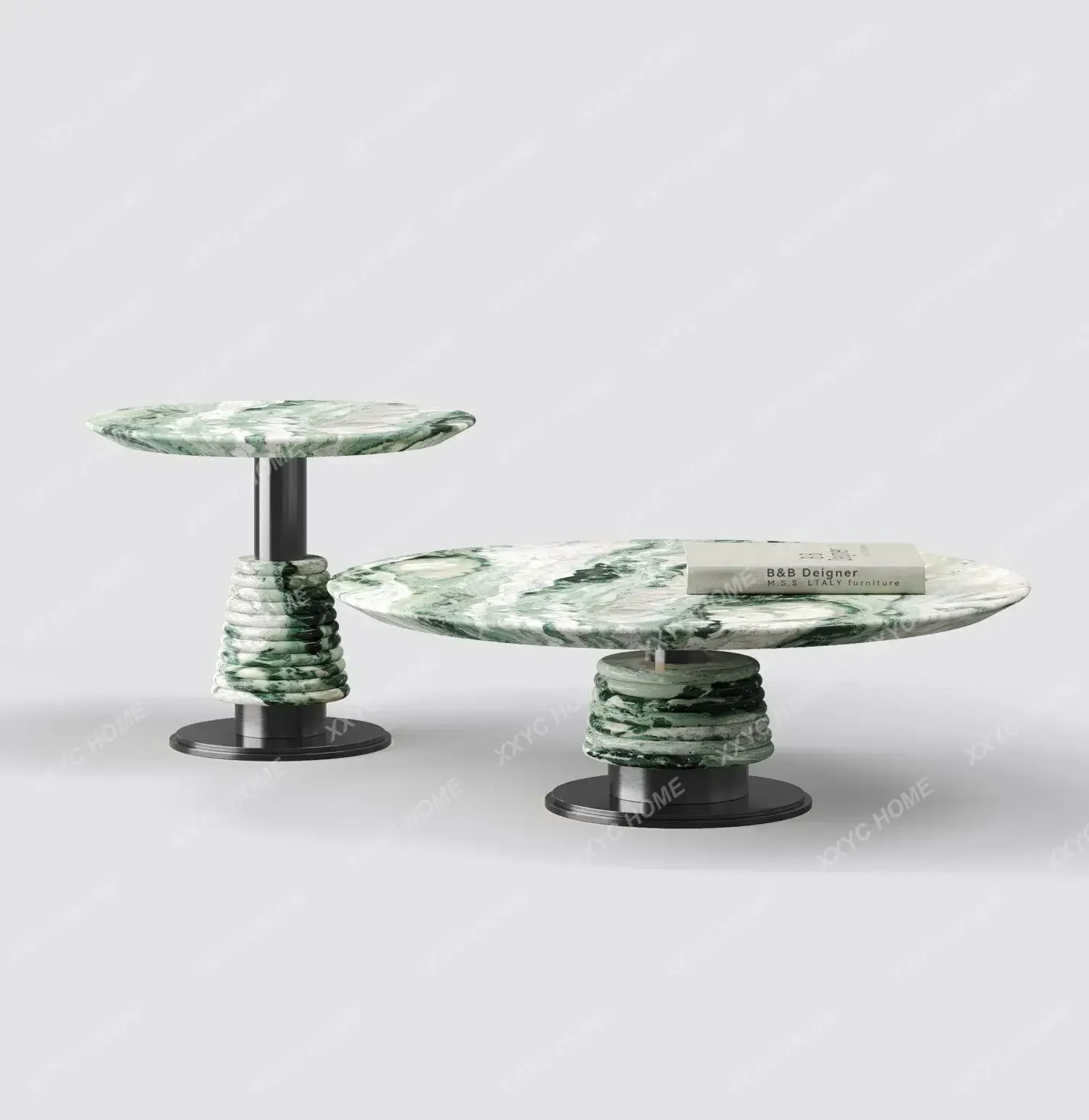 A9338 Natural luxury stone coffee table minimalist light luxury  high-end Italian marble  villa high-end