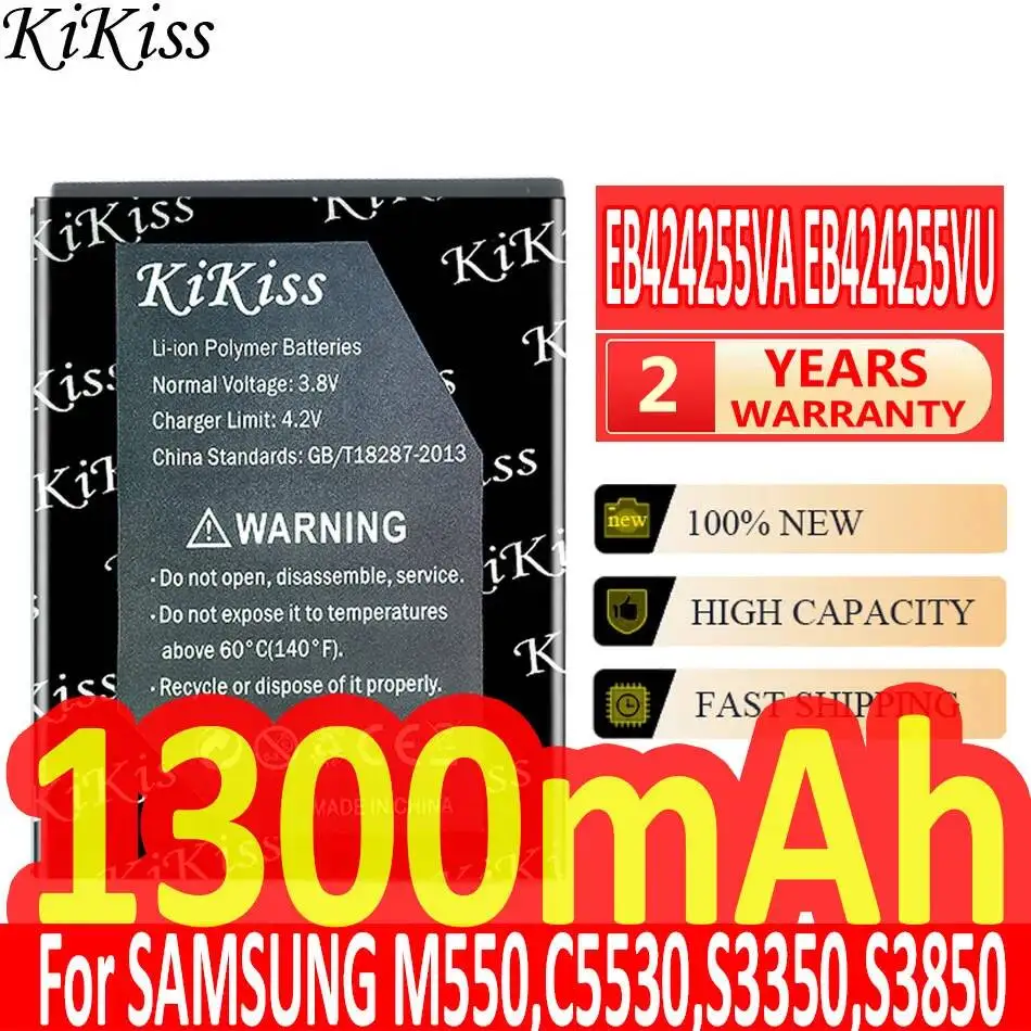 Battery EB424255VA EB424255VU 1300mAh For Samsung M550 C5530 S3350 S3850 S5220 S5222 M630 R450 R380 R390 Sch-R560 R561