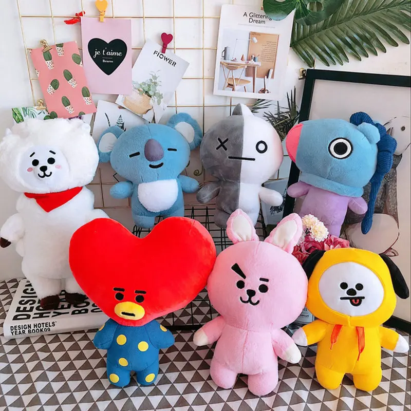 رائعتين Kpop المعبود صورة أفخم أنيمي المعبود صورة محشوة دمية شيمي كوكي تاتا Rj منغ كويا هزاز اللعب هدية عيد الميلاد ل A.R.M.Y