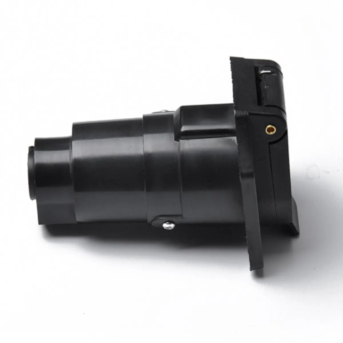 #49E 7 Pin RV Blade Trailer Socket Trailer Wiring Harness Connector,Heavy Duty 7 Way,(Black)