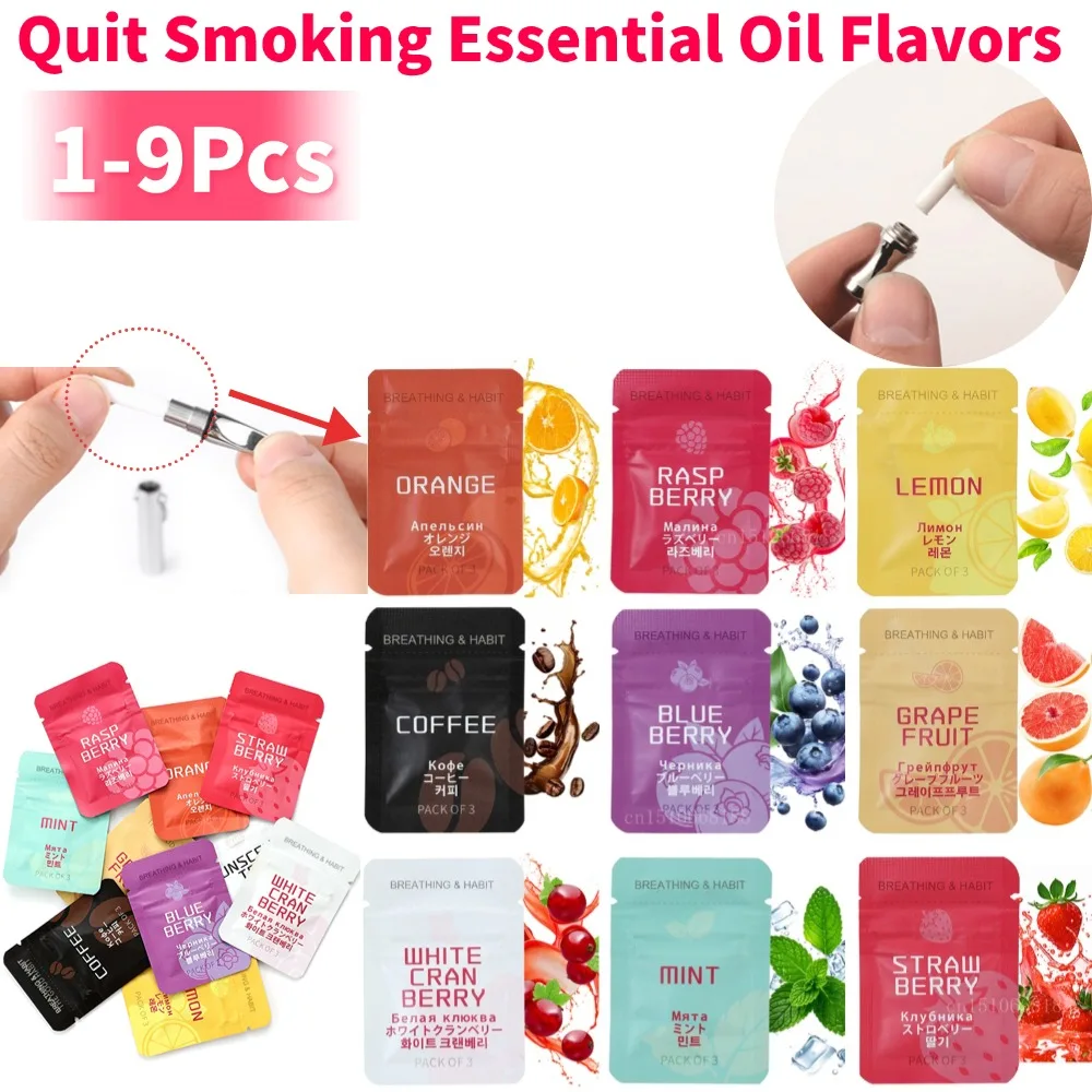 1-9Pcs Quit Smoking Smokeless Preferred Infused Essential Oil Flavors Aromatherapy Aromaterapi Artifact Device Replace Stick