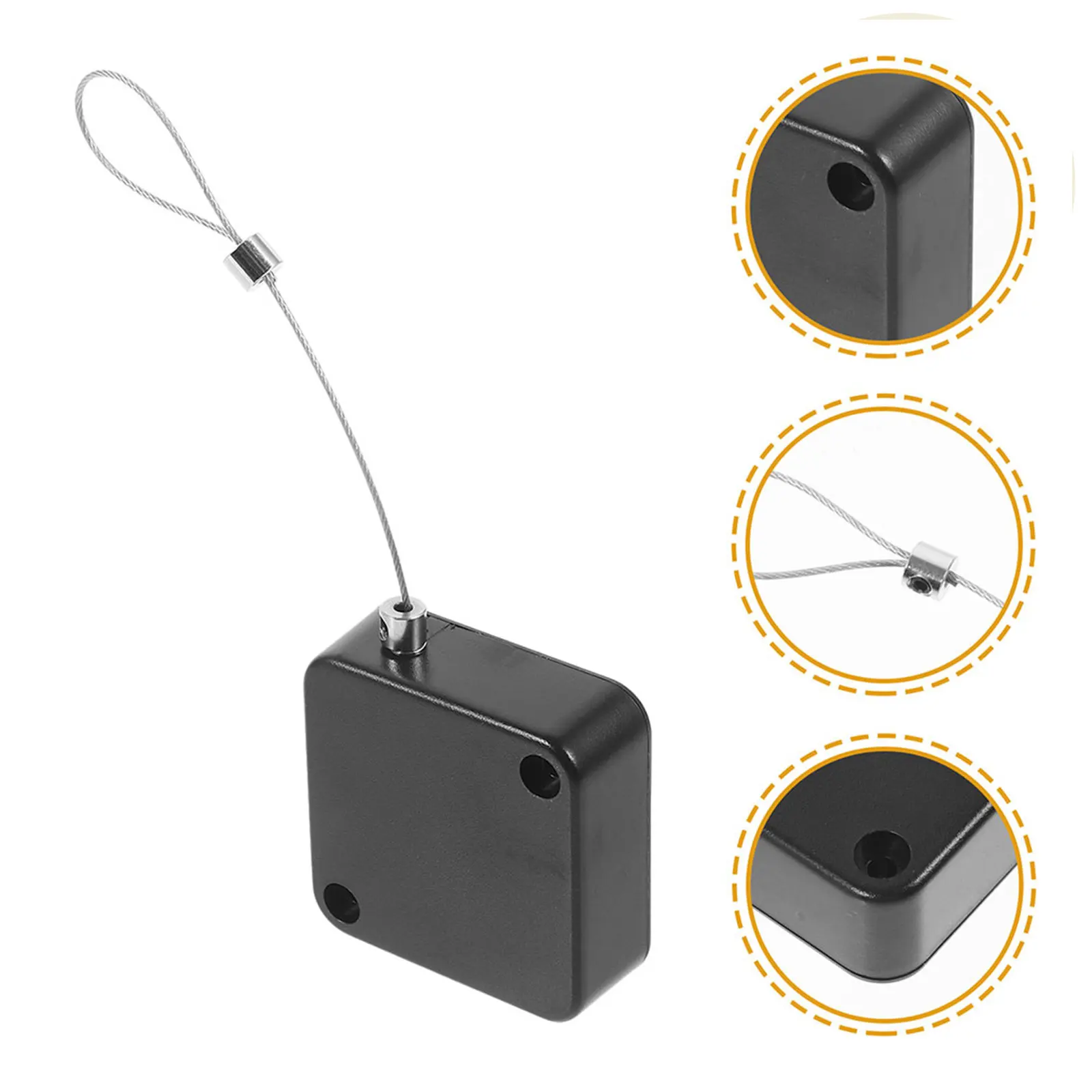 

3Pcs Retractable Anti Theft Cable Holder Steel Wire Tether Lock Security Box Telescopic Cable Organizer Wire Case