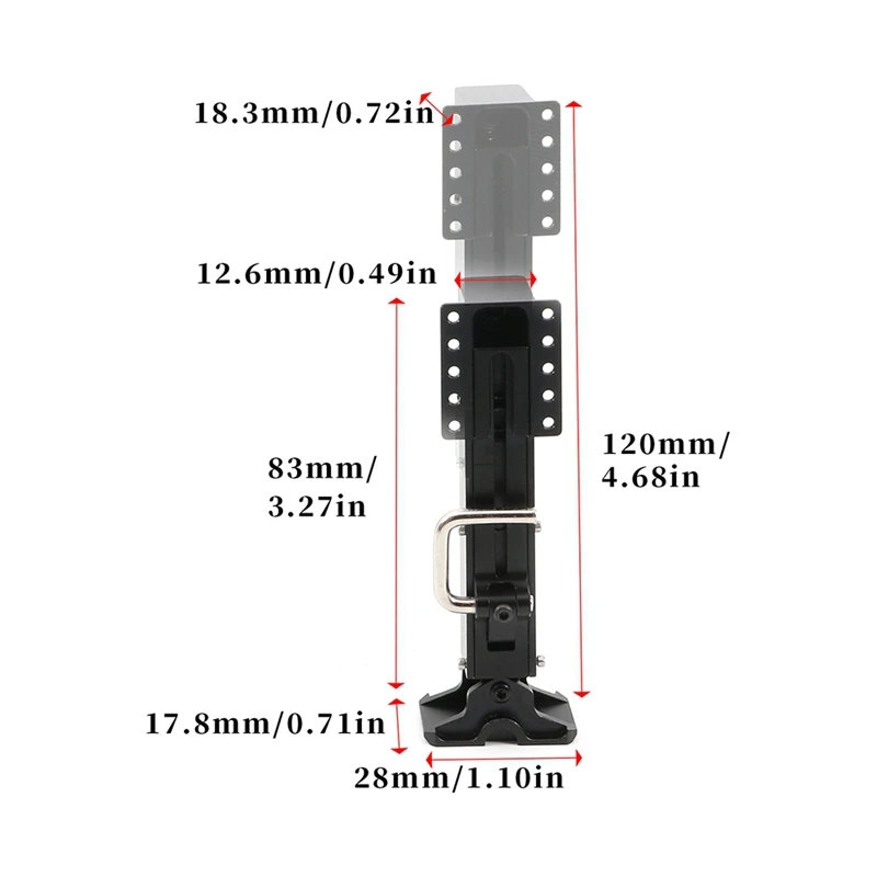 ขาโลหะในตัวฤดูใบไม้ผลิ Telescopic รุ่นสําหรับ 1/14 RC รถ Tamiya คอนเทนเนอร์ Trailer High และ Low Plate Traile