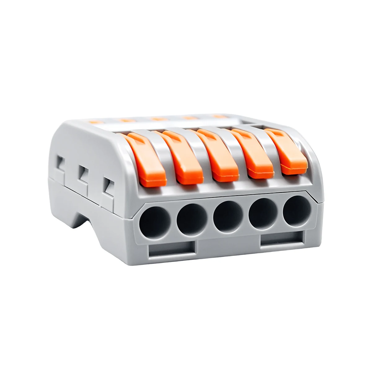 TOMZN 10PCS Lever Wire Connectors 5 In 5 Out Quick Splicing Terminal Blocks 32A 250V for 28-12AWG Solid Stranded Flexible Wires