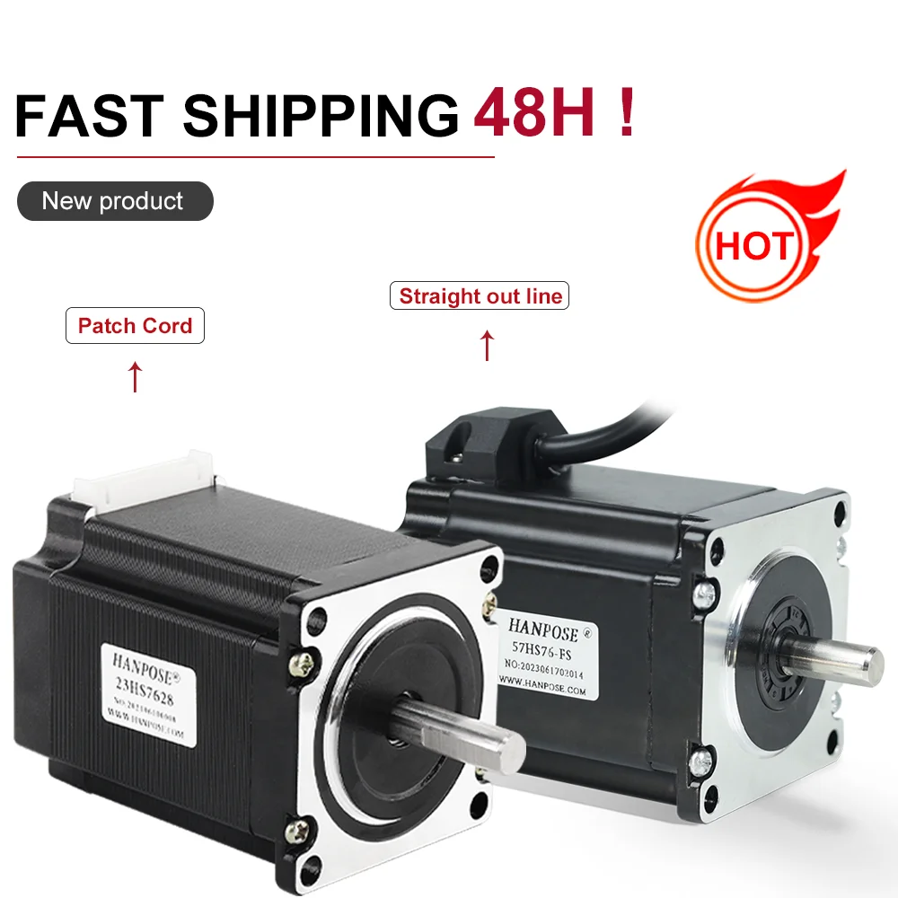 23HS7628 Nema23 Stepper Motor 57 motor 4-lead 56mm 2.8A 6.35mm 8mm diame CNC Laser Grind Foam Plasma Cut Step Motor