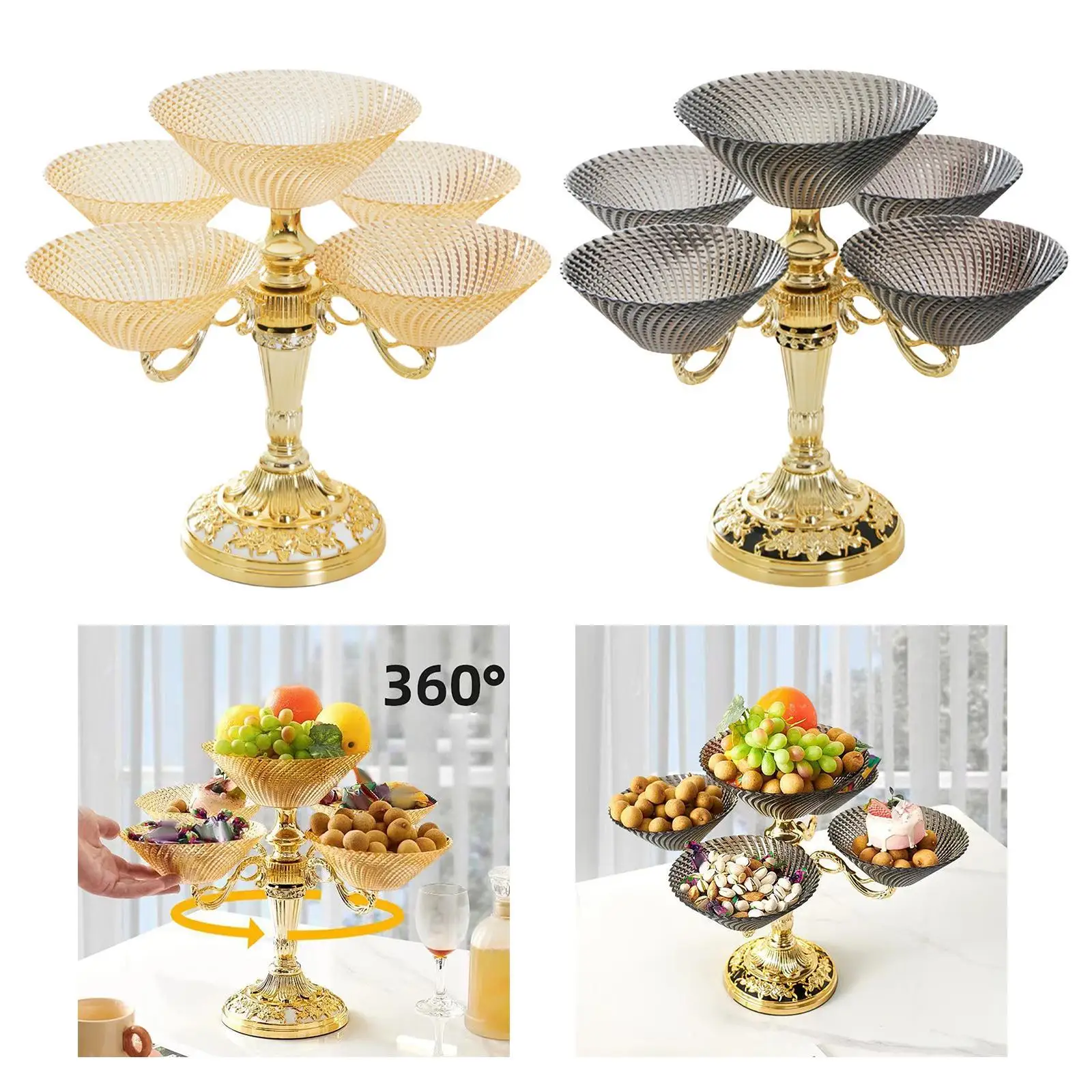 Premium Snack Platter with Rotating Feature, Multi-Section Serving Tray for Home Entertainment