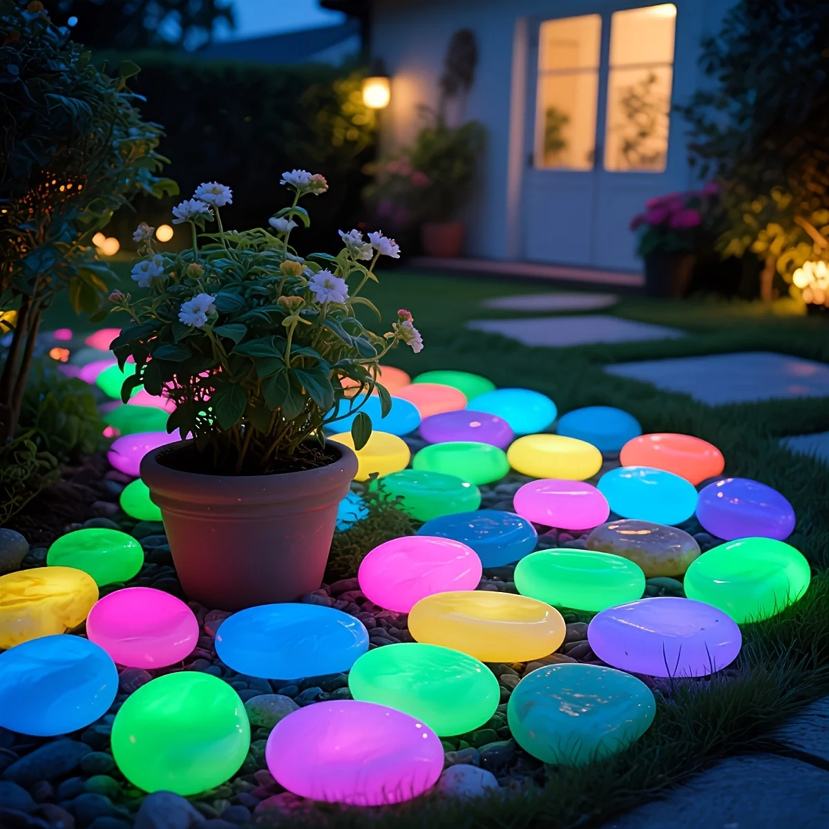 500 Pierres Lumineuses pour Décoration Extérieure DIY, Aquarium, Jardin, Bonsaï, Allée, Bassin à Poissons, Pot, Fête, Mini-Paysage – Durables