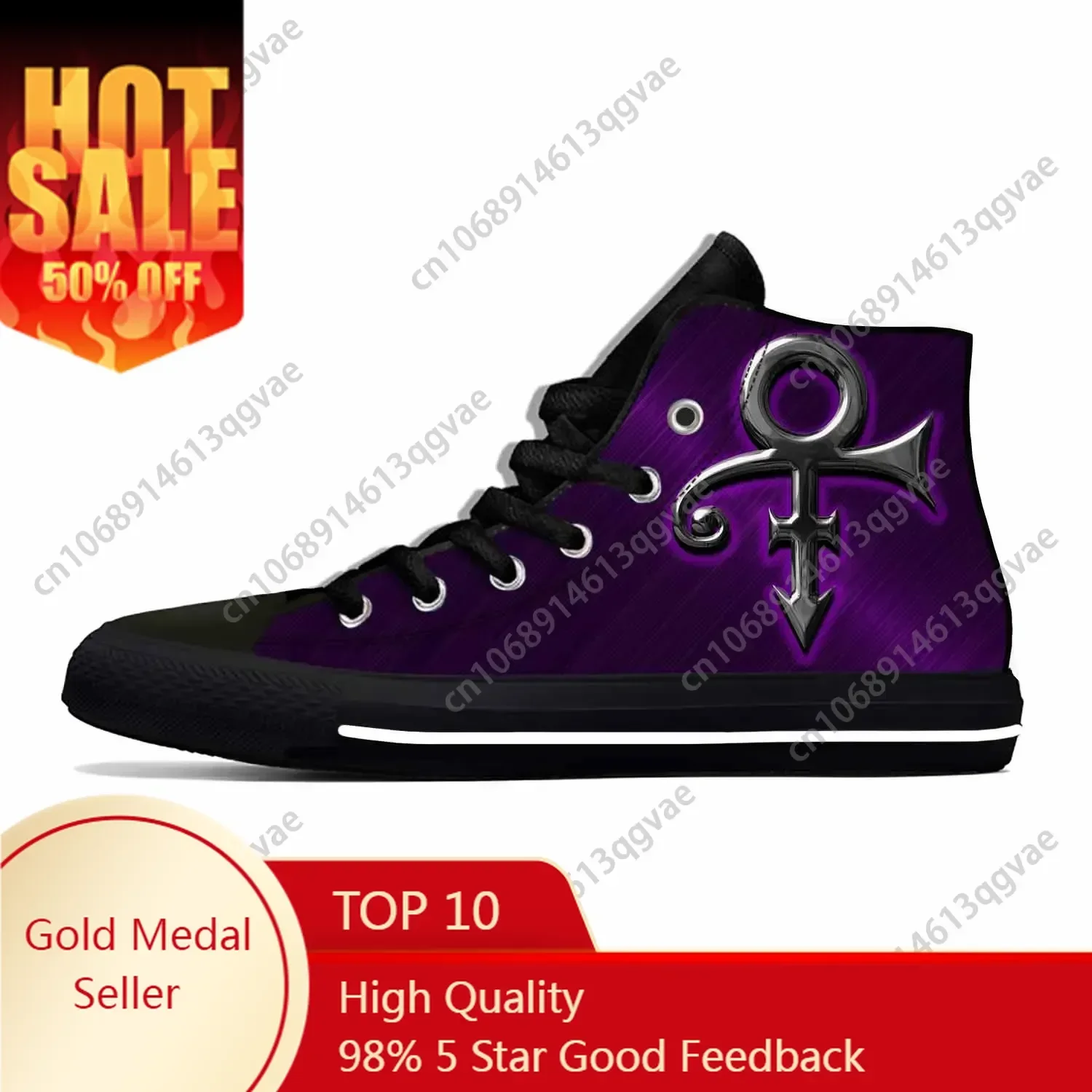 

Hot Singer Prince Symbol Rogers Nelson Purple Rain Casual Cloth Shoes High Top Men Women Sneakers High Help Classic Board Shoes