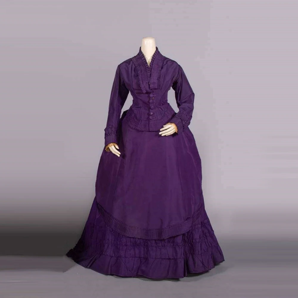 

Women's Gothic Purple Day Walking Costume Victorian Edwardian Duchess Dinner Dress Renaissance Colonial Noble Queen Ball Gown