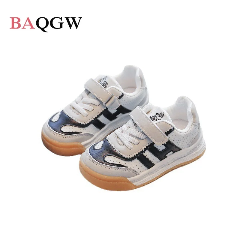 Spring Autumn Children White Shoes Boys and Girls Breathable Casual Sports Shoes Non-slip for Baby Teenagers Sneakers size 23-34