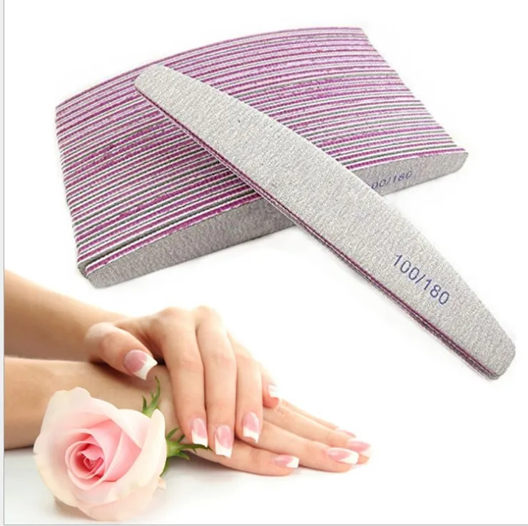 

5/10Pcs Banana Nail Files Set 100/180 Grit Sandpaper Sanding Nails Buffer File Professional Supply Manicure Accessories And Tool