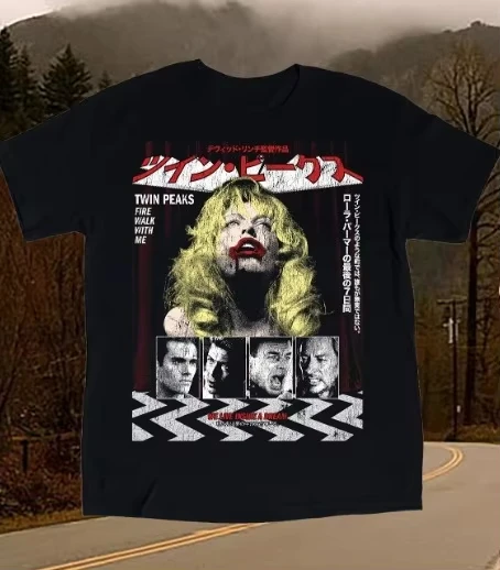 Vintage Horror Movie Poster Style T-Shirt Unisex Round Neck Worn Out Checkered Collage Streetwear Breathable 2026 Hot Sale