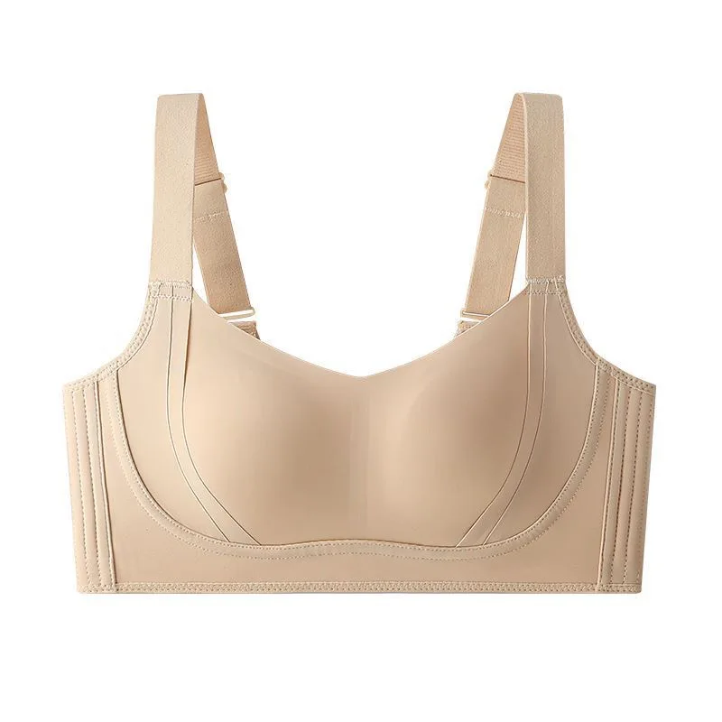 

KUCLUT Summer big breasts, small underwear, pair breasts, anti-sagging, adjustment sports large size rabbit ear cup vest bra