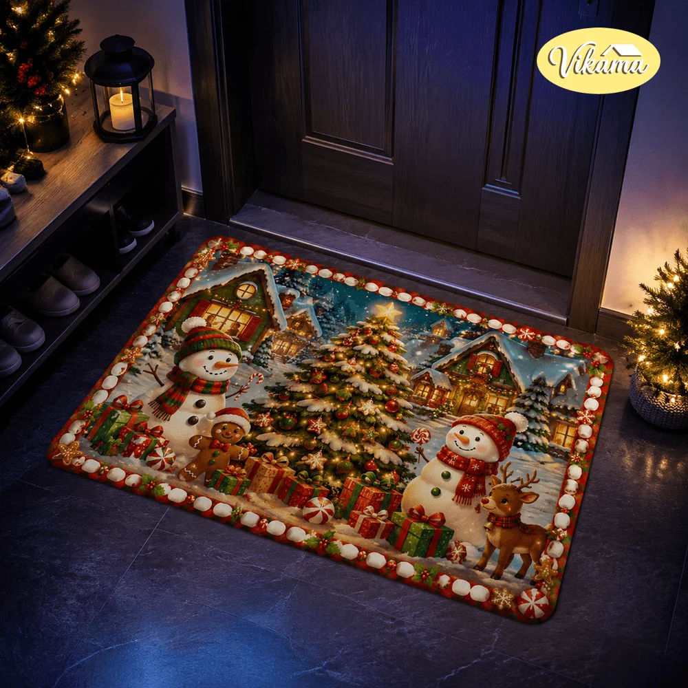 Christmas Little Dwarf Flannel Rug For Bathroom, Bedroom, Living Room Entrance Hall,Doorway Resistant To Stains Easy To Clean