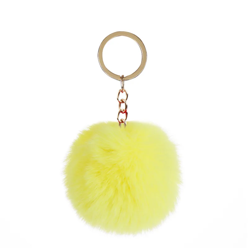 8cm Fluffy Fur Pom Pom Keychains for Women Girls Pompom Pendant Faux Fur-like Ball Keyring Key Chains Rings Charm Bag Gifts