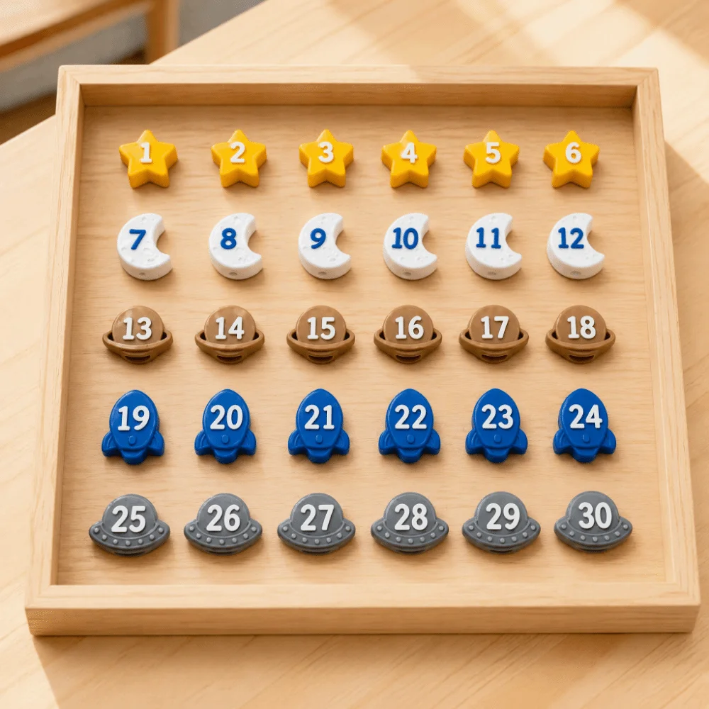 30Pcs Non-Slip Numbered Pencil Toppers 1-30 Reusable Number Pencil Caps Durable Cartoon Pencil Tracking Markers Students