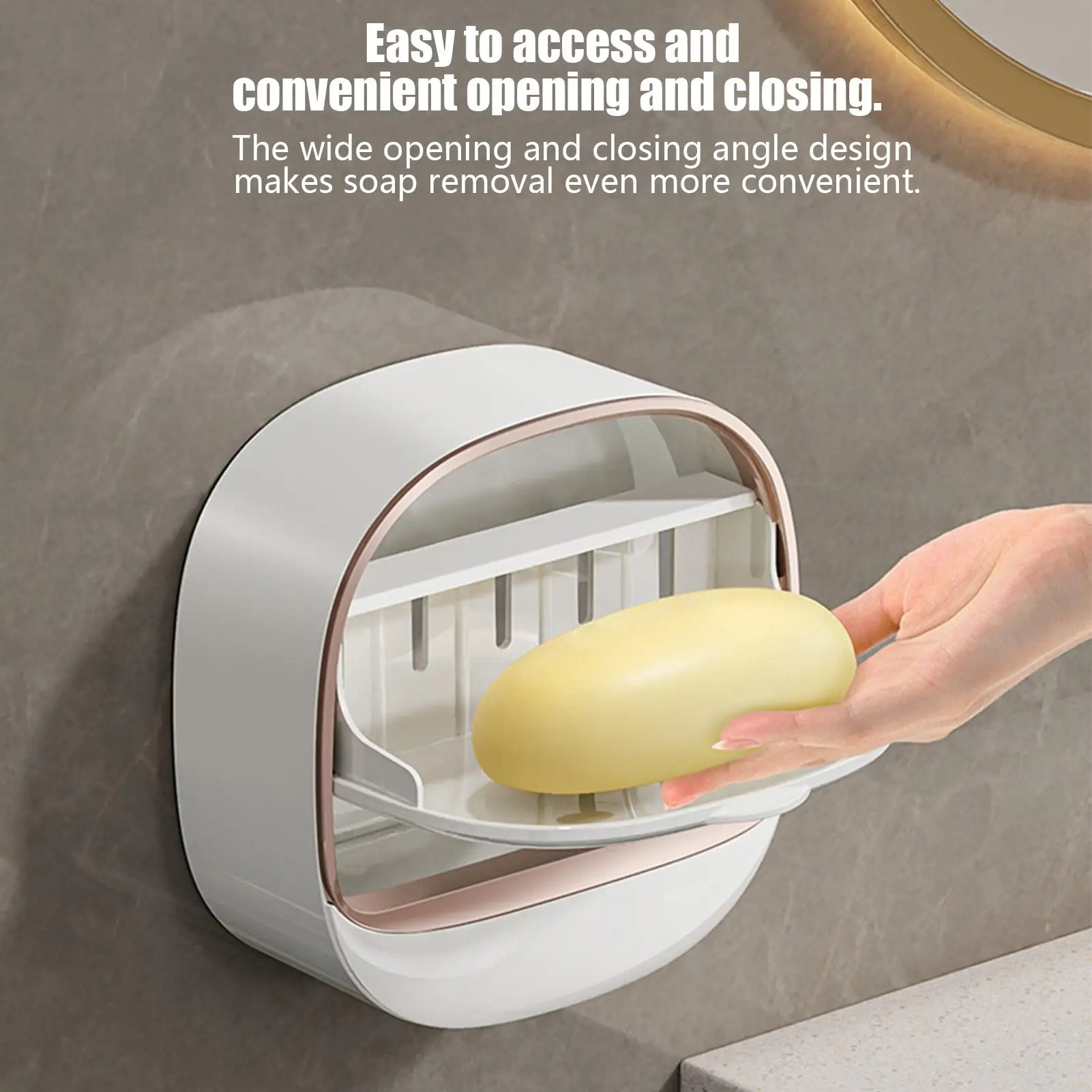 

Soap Box Waterproof Adhesive Soap Rack with Drain Tray - Bar Soap Holder for Kitchen Sink, Home Bathroom, Laundry, Shower