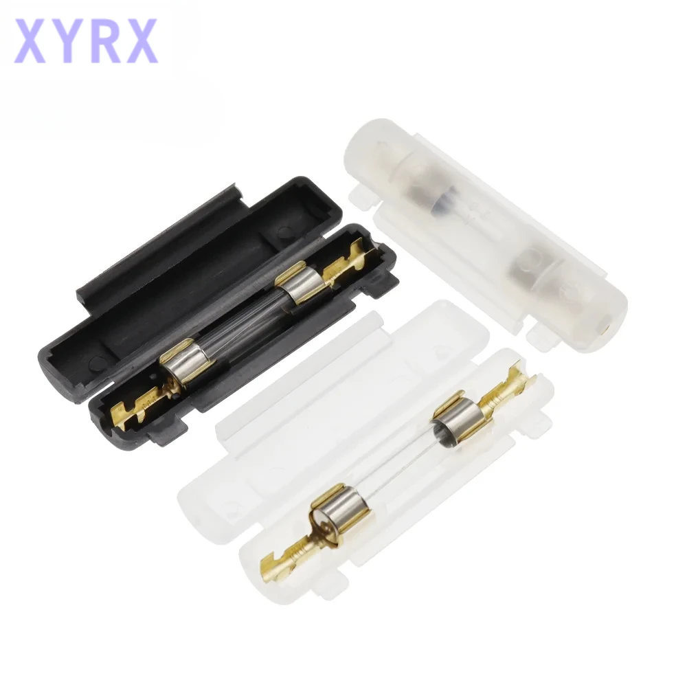 5Set 6X30MM Glass Fuse Holder With 250V 0.25A 0.5A 1A 1.5A 2A 3A 3.15A 4-30A 6*30MM Fuse Socket Flip shell Black/White Flip Type