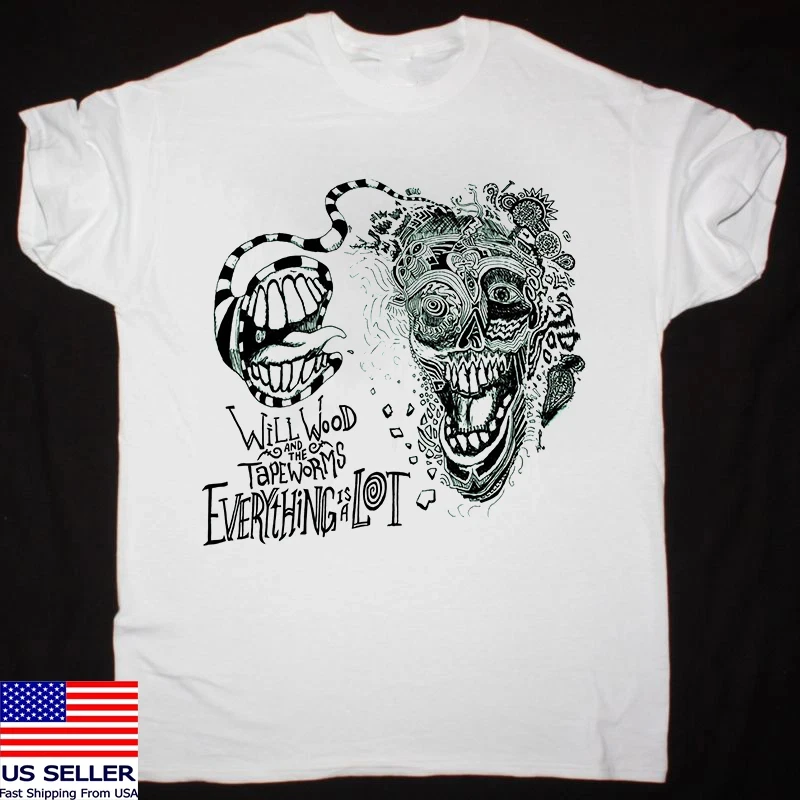 T-Shirt „Everything Is A Lot“ von Will Wood and The Tapeworms aus reiner Baumwolle mit aufgedruckten Mustern – Detail 2