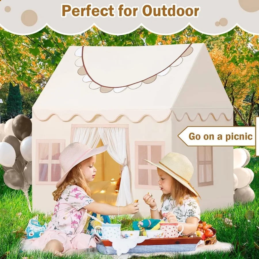 Tenda de brincar Wilwolfer para ambientes internos - Tenda de brincar para crianças internas Tenda grande para crianças pequenas para casa de brinquedos Presente de aniversário para meninos e