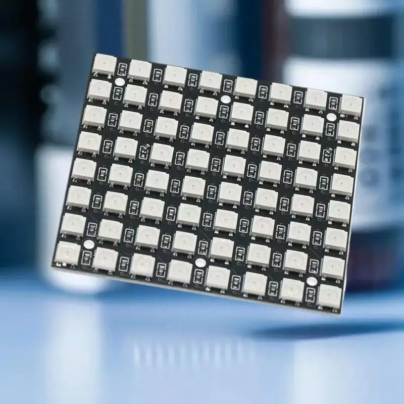 لوحة إضاءة ملونة متوافقة مع Arduino WS2812 LED 5050 RGB 8x8 64 بت