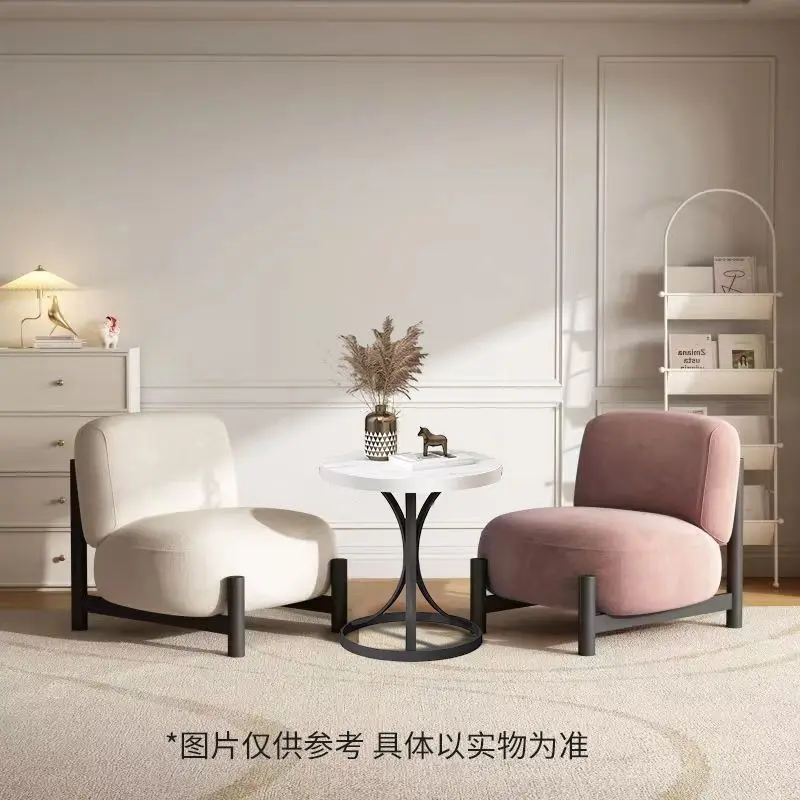 

Charming Creamy Vintage Single Sofa，Lamb Wool Iron Leisure Chair & Creamy Vintage Single Sofa