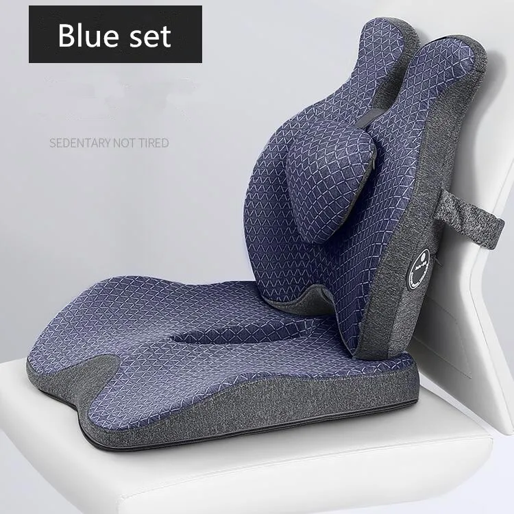 Memory Foam Waist Back Pillow Orthopedic Seat Cushion Office Chair Cushion Support Lumbar Car Seat Pillow Massage Pad Butt Sets