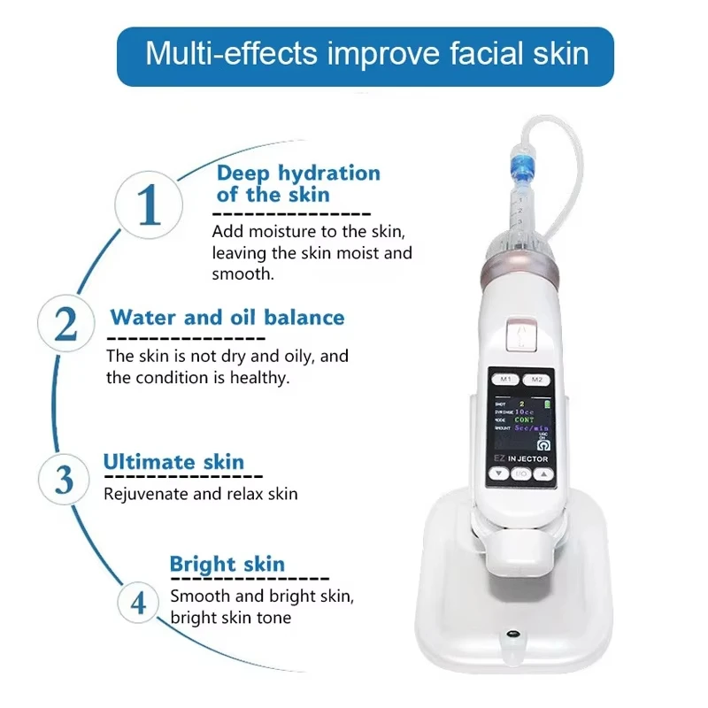 Meso portatile per ringiovanimento della pressione negativa del viso e dispositivo iniettore per mesoterapia antietà con indicatore LED