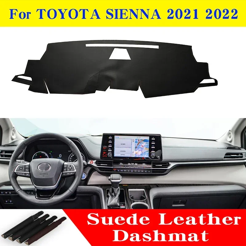 

Коврик на приборную панель из кожи для TOYOTA SIENNA 2021, 2022, 2024, 2025 – Защитный чехол-накладка на панель приборов, автомобильный коврик