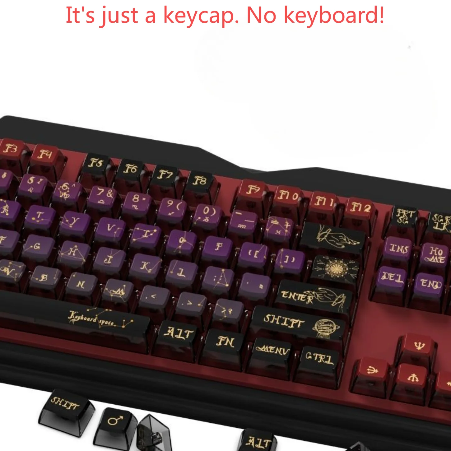 Kit portachiavi Budino PBT 125 Chiave inferiore Trasparente Lucky Constellation Keycap 60/64/84/98/108 Tastiera meccanica Interruttore MX